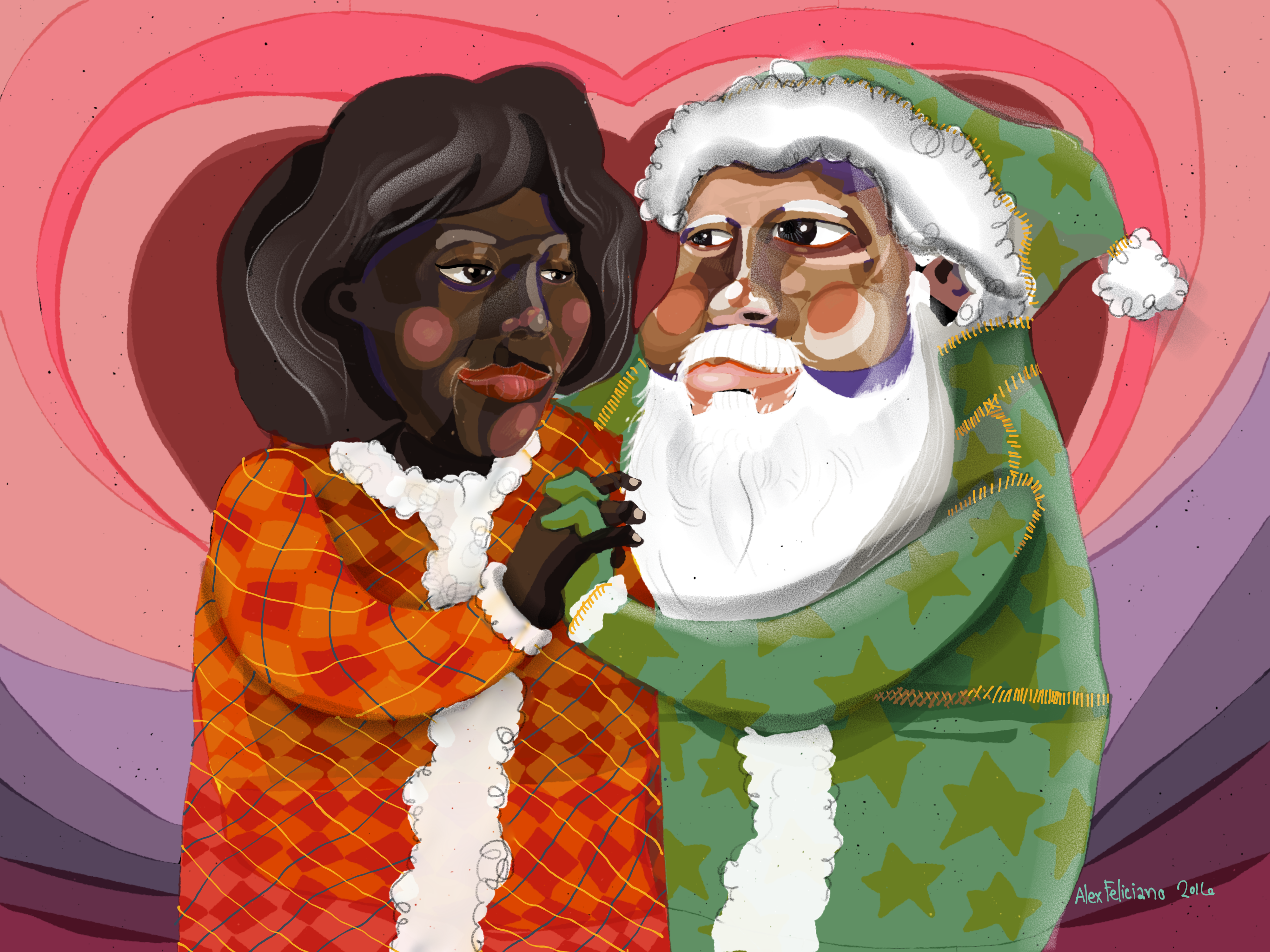 holiday card, love holiday style, by Alex Feliciano