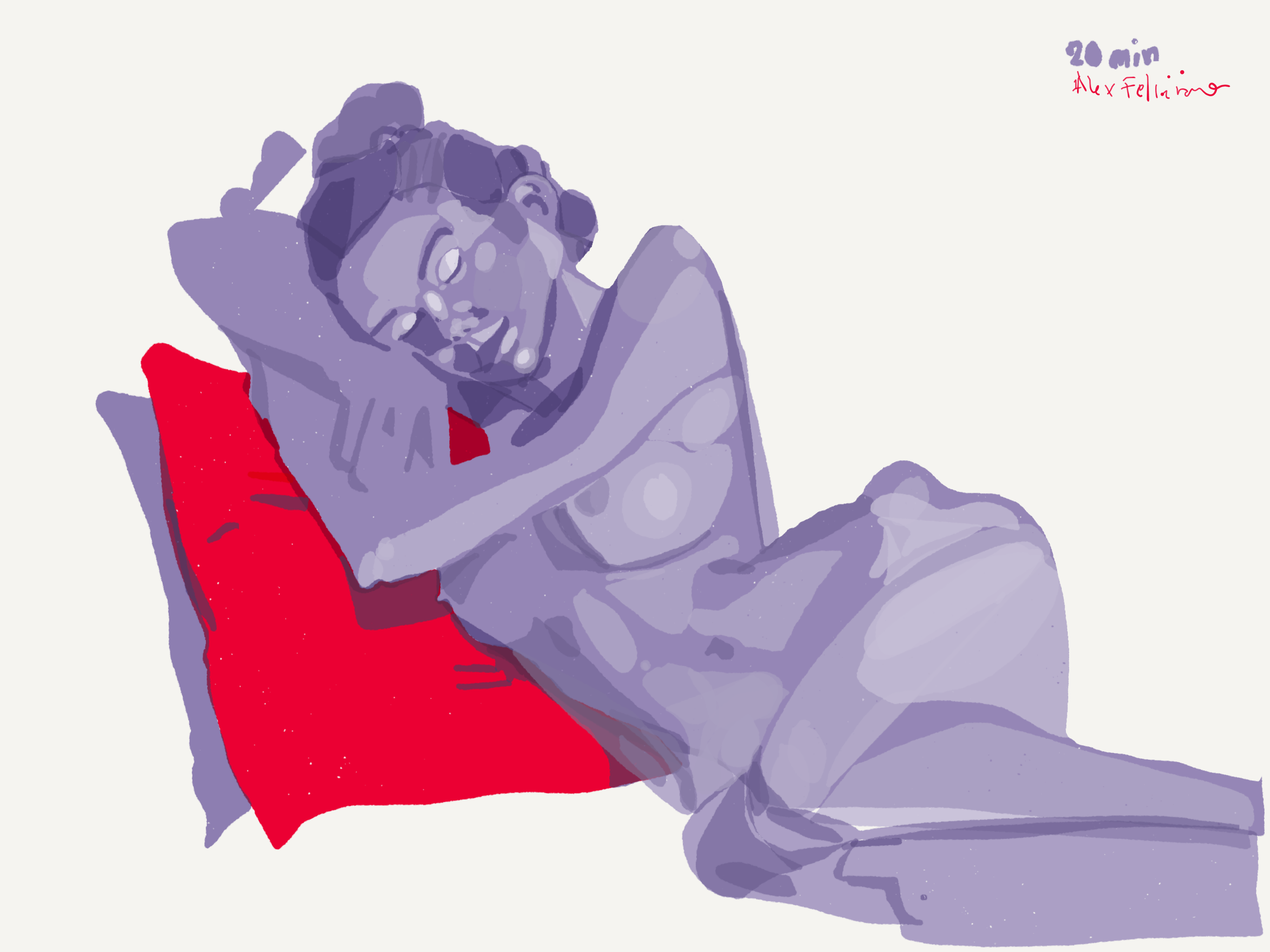 woman resting on pillows by alex feliciano