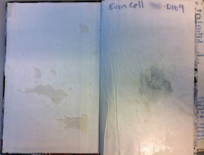 Blank Pages with Evans's phone number.