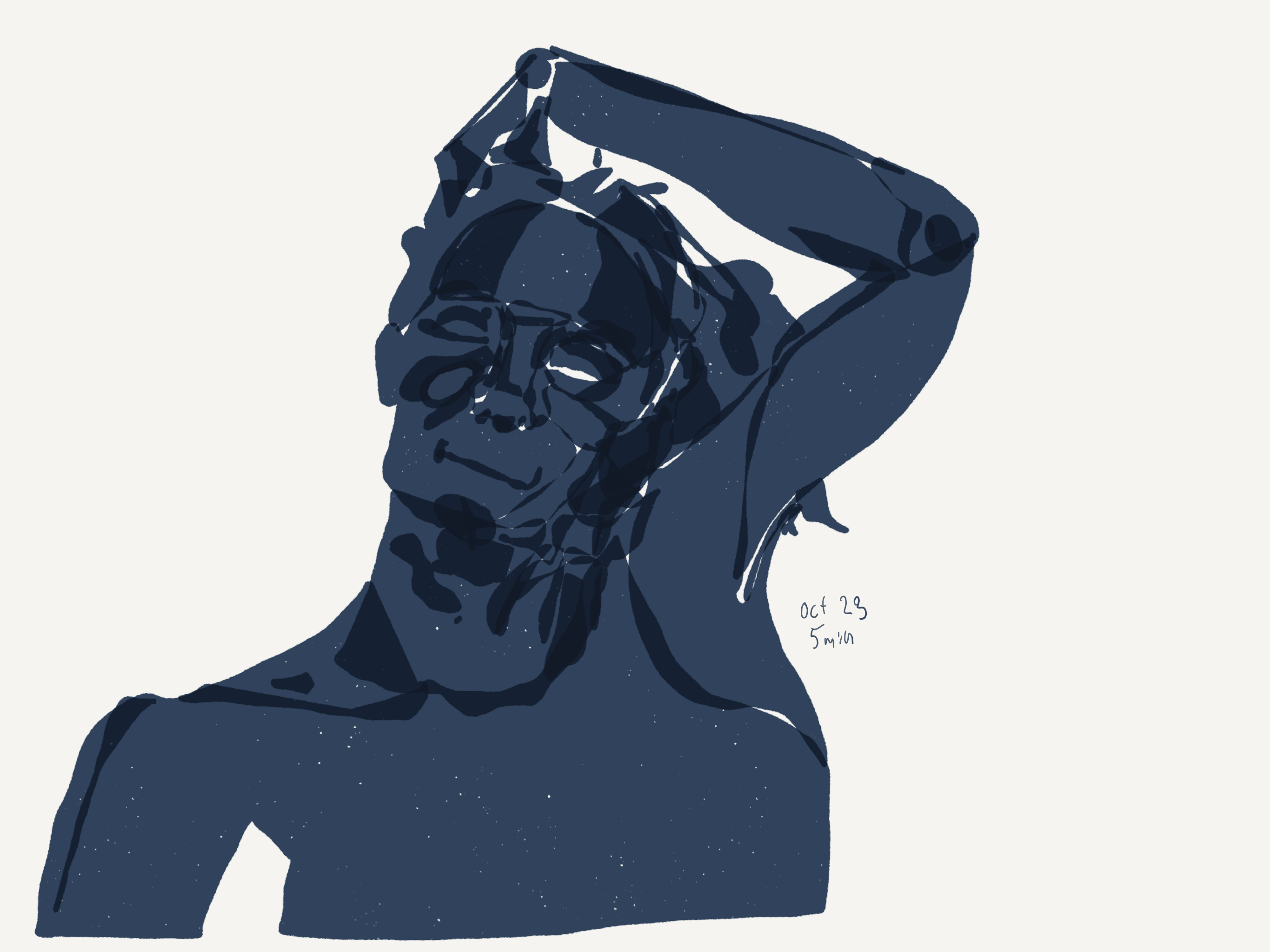 Head and Torso, Digital drawing by Alex Feliciano 
